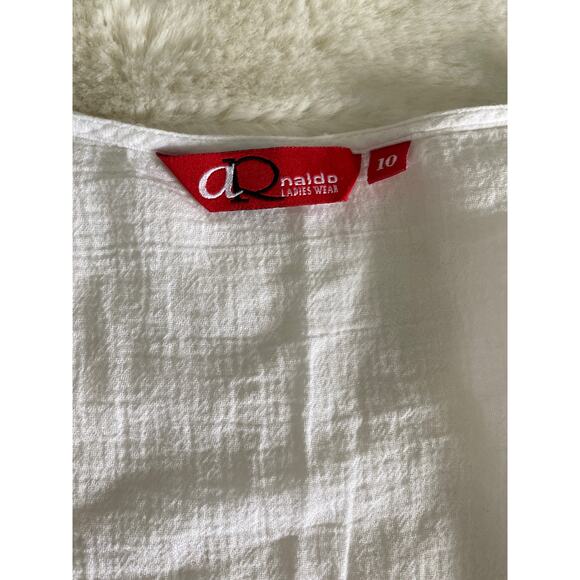 Arnaldo White Cotton Gauze  V-Neck Tunic Cover‎ Up 0 - Picture 7 of 10